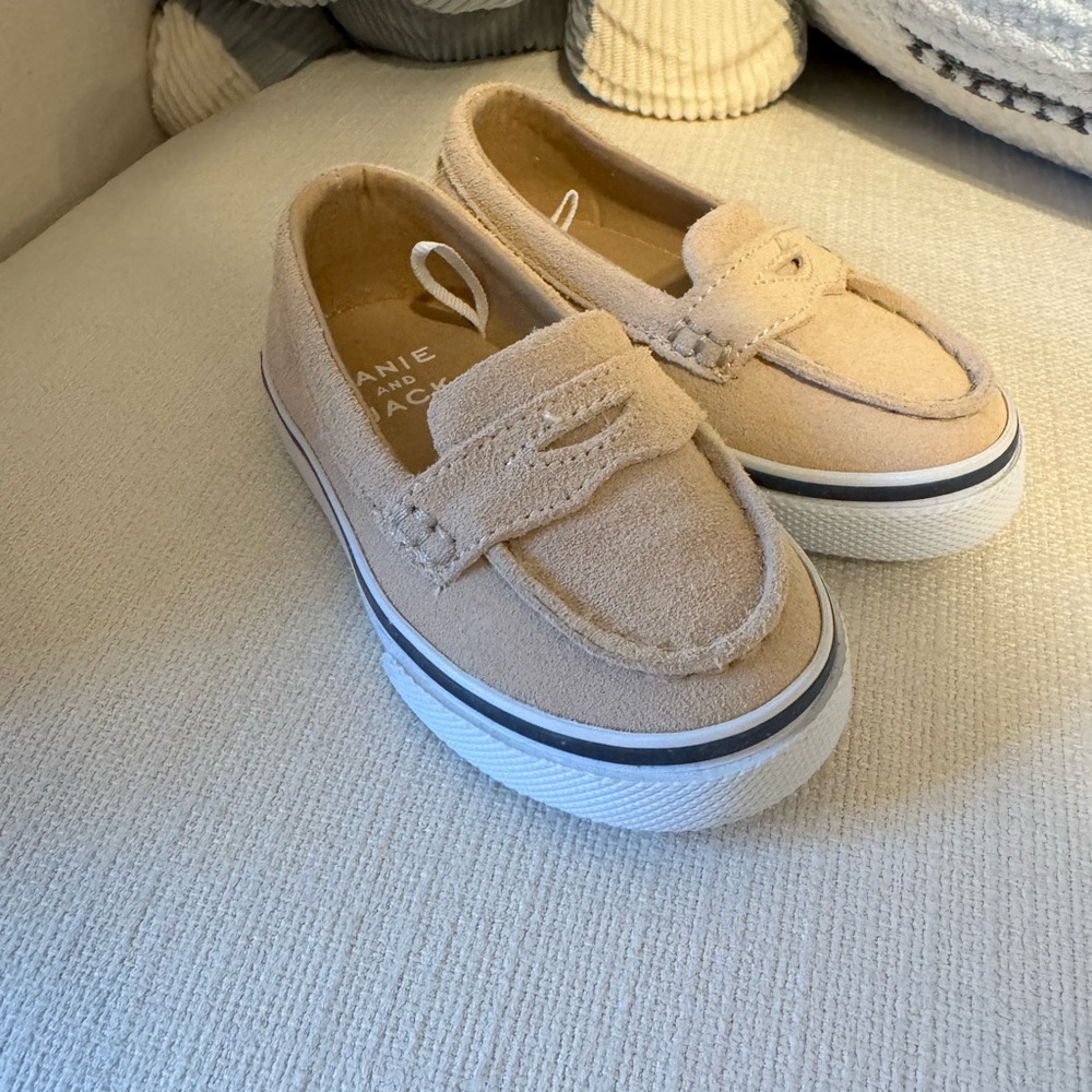 Janie and Jack Tan baby Loafers size 5